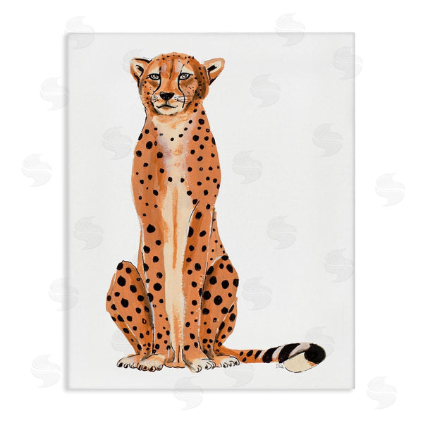 stupell industries Patricia Pinto | Cheetah Sitting Down Relaxed Orange Black Spots Wall Art