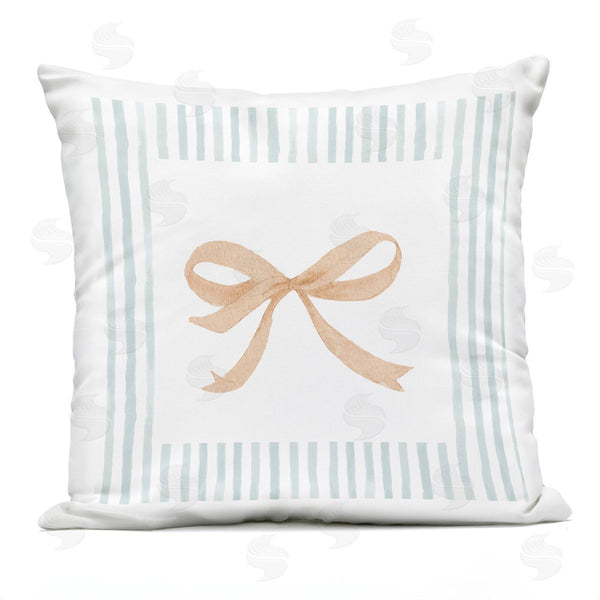 Stupell Industries PATRICIA PINTO | Chic Bow With Striped Border Printed Throw Pillow