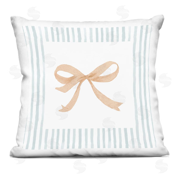 stupell industries PATRICIA PINTO | Chic Bow with Striped Border Printed Throw Pillow