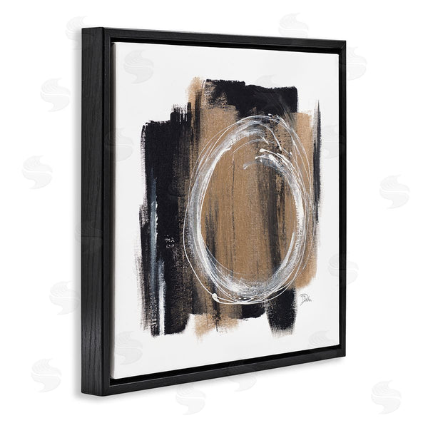 Stupell Industries Patricia Pinto | Circular Spiral Abstraction Over Rustic Black Brown Wall Art