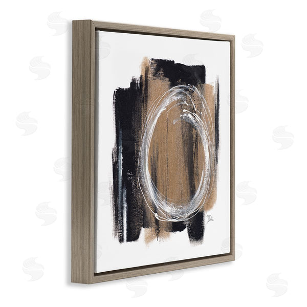 Stupell Industries Patricia Pinto | Circular Spiral Abstraction Over Rustic Black Brown Wall Art