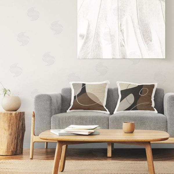 Stupell Industries Patricia Pinto | Classic Abstract Shape Neutral Tone Printed Throw Pillow Set