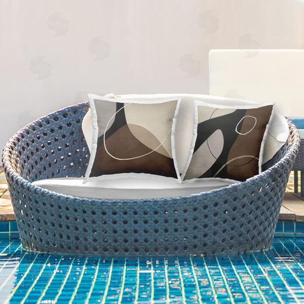 Stupell Industries Patricia Pinto | Classic Abstract Shape Neutral Tone Printed Throw Pillow Set