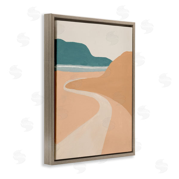 Stupell Industries Patricia Pinto | Coastal Road Landscape Terracotta Brown Seascape