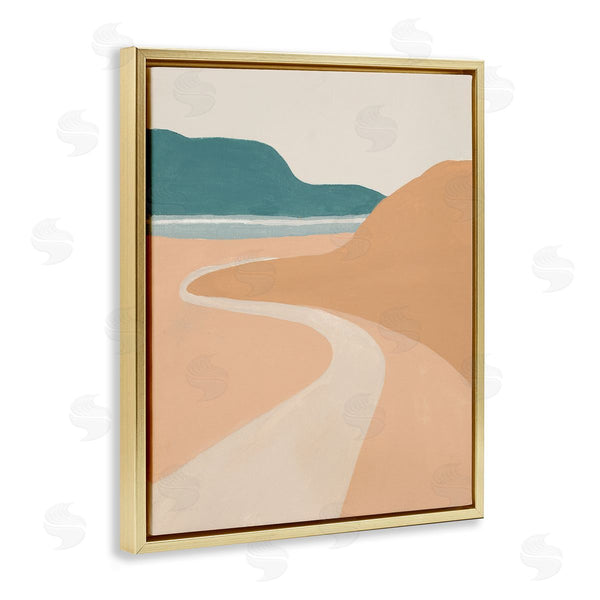 Stupell Industries Patricia Pinto | Coastal Road Landscape Terracotta Brown Seascape