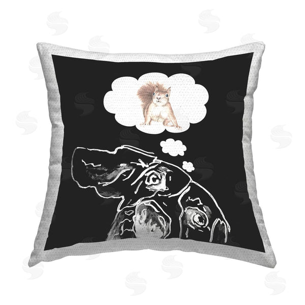 Stupell Industries Patricia Pinto | Dog Dreaming Squirrel Funny Printed Throw Pillow