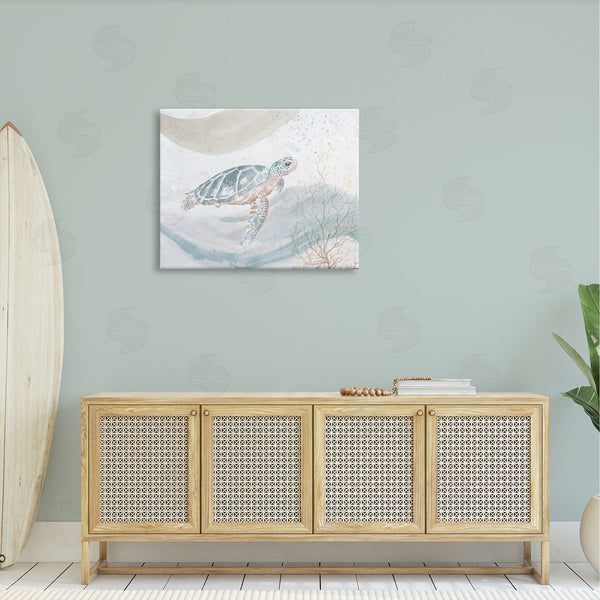 Stupell Industries Patricia Pinto | Drifting Sea Turtle Serene Ocean Wave Atmosphere Wall Art