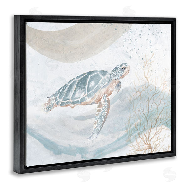 Stupell Industries Patricia Pinto | Drifting Sea Turtle Serene Ocean Wave Atmosphere Wall Art