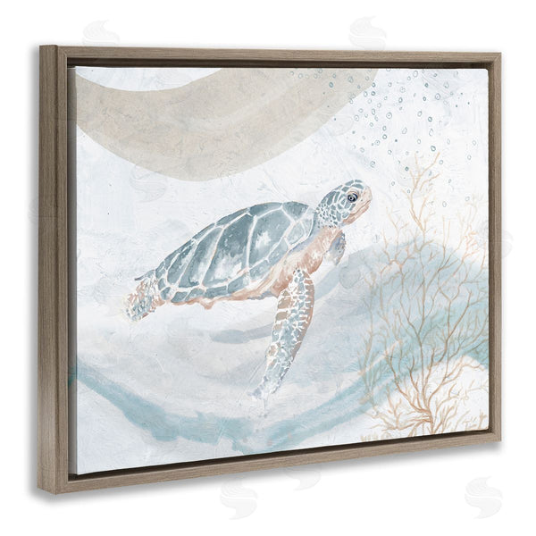 Stupell Industries Patricia Pinto | Drifting Sea Turtle Serene Ocean Wave Atmosphere Wall Art