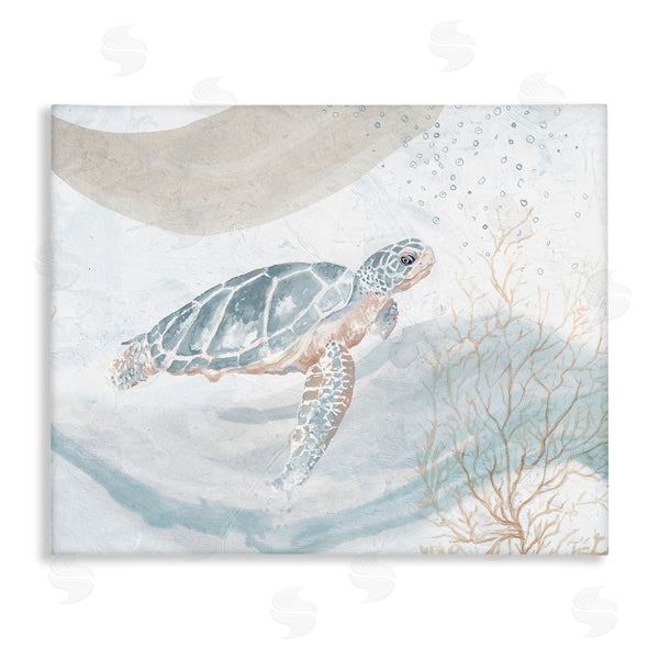 stupell industries Patricia Pinto | Drifting Sea Turtle Serene Ocean Wave Atmosphere Wall Art