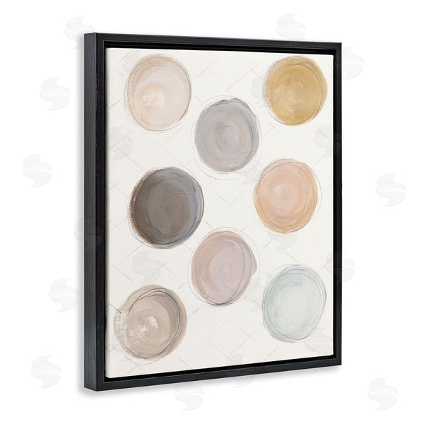 Stupell Industries Patricia Pinto | Dull Paint Circles Quilted Beige Linen Backdrop Wall Art