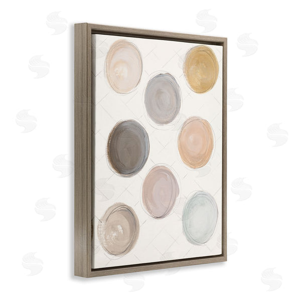 Stupell Industries Patricia Pinto | Dull Paint Circles Quilted Beige Linen Backdrop Wall Art