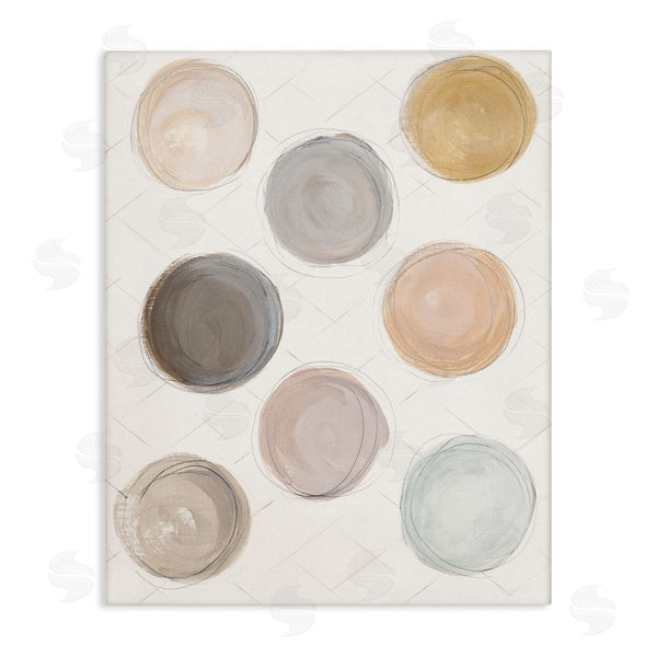 stupell industries Patricia Pinto | Dull Paint Circles Quilted Beige Linen Backdrop Wall Art