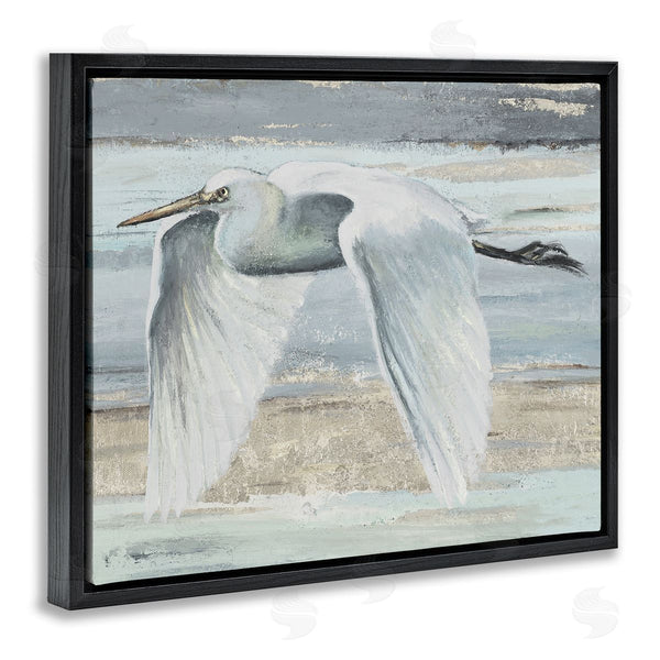 Stupell Industries PATRICIA PINTO | Egret Soaring Over Beach