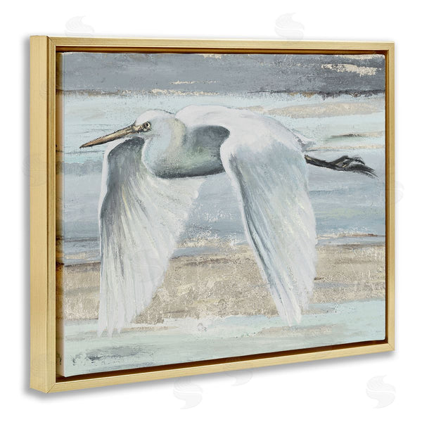 Stupell Industries PATRICIA PINTO | Egret Soaring Over Beach