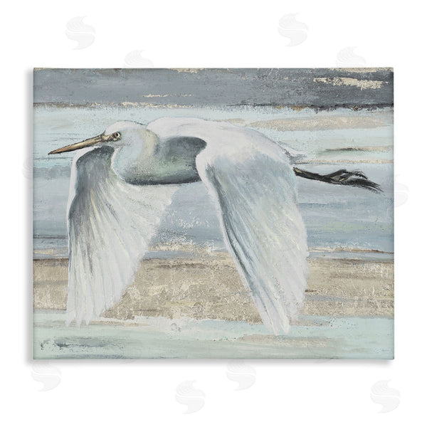 stupell industries PATRICIA PINTO | Egret Soaring over Beach