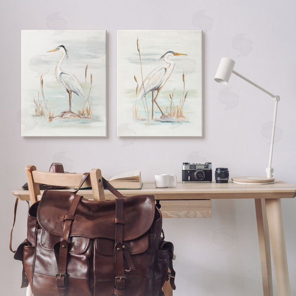 Stupell Industries Patricia Pinto | Elegant Heron Birds Cattails Plants In Water Wall Art