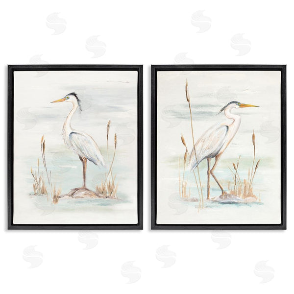 Stupell Industries Patricia Pinto | Elegant Heron Birds Cattails Plants In Water Wall Art