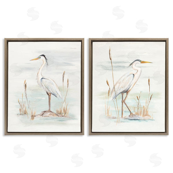 Stupell Industries Patricia Pinto | Elegant Heron Birds Cattails Plants In Water Wall Art