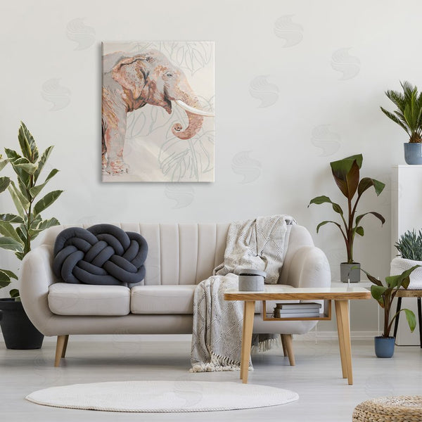 Stupell Industries Patricia Pinto | Elephant & Tropical Leaves Wall Art