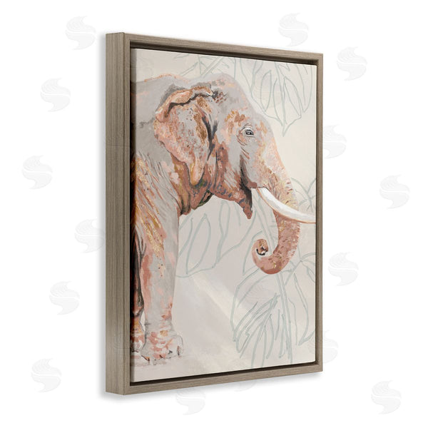 Stupell Industries Patricia Pinto | Elephant & Tropical Leaves Wall Art