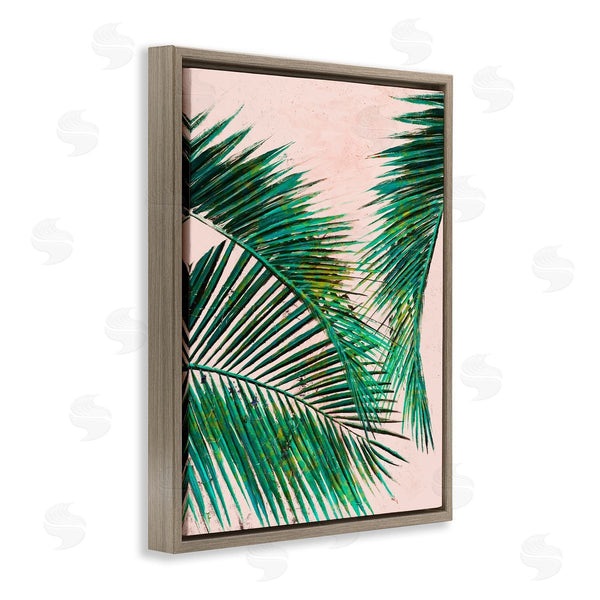Stupell Industries Patricia Pinto | Expressive Tropical Palm Fronds Over Pink Warm Plants Wall Art