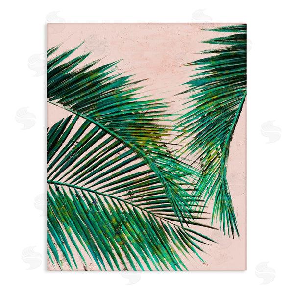 stupell industries Patricia Pinto | Expressive Tropical Palm Fronds over Pink Warm Plants Wall Art