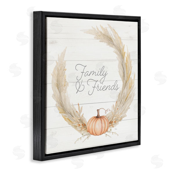 Stupell Industries Patricia Pinto | Family & Friends Autumn Farmhouse Wheat Pumpkin Wreath Wall Art