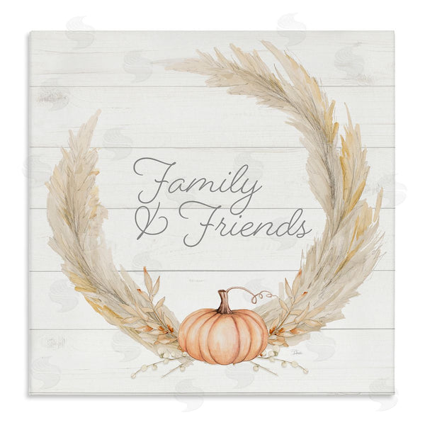 stupell industries Patricia Pinto | Family & Friends Autumn Farmhouse Wheat Pumpkin Wreath Wall Art