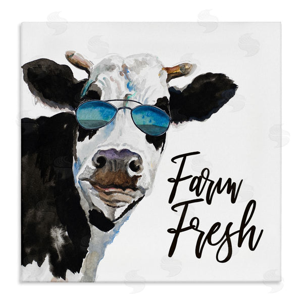 stupell industries Patricia Pinto | Farm Fresh Funny Dairy Cow Phrase Aviator Shades Wall Art