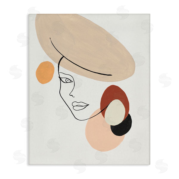 stupell industries Patricia Pinto | Fashion Female Portrait Terracotta Abstract Shapes