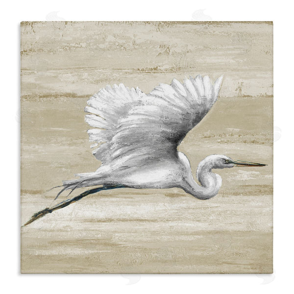 stupell industries Patricia Pinto | Flying Heron Sand Textured Background Natural Tones Wall Art