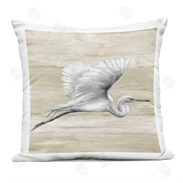 Stupell Industries Patricia Pinto | Flying Heron Soft Sand Pattern Natural Tones Printed Throw Pillow