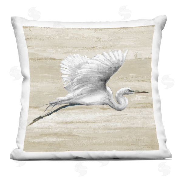 stupell industries Patricia Pinto | Flying Heron Soft Sand Pattern Natural Tones Printed Throw Pillow