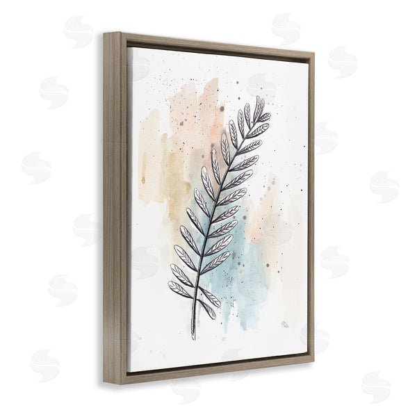 Stupell Industries Patricia Pinto | Foliage Plant Stem Over Blue Beige Watercolor