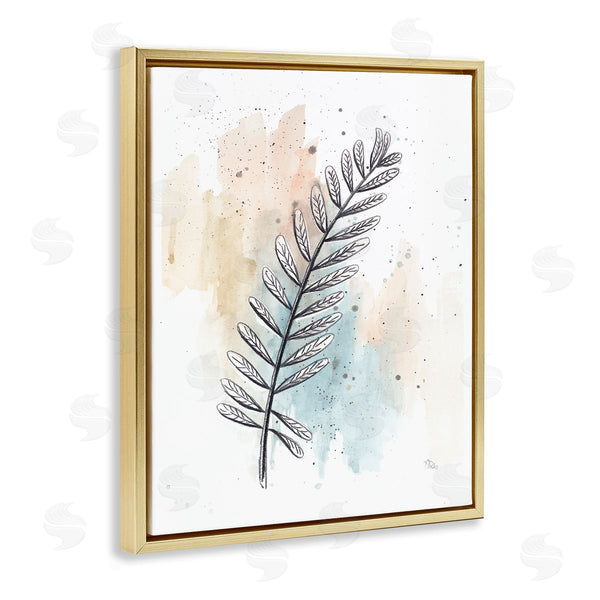 Stupell Industries Patricia Pinto | Foliage Plant Stem Over Blue Beige Watercolor