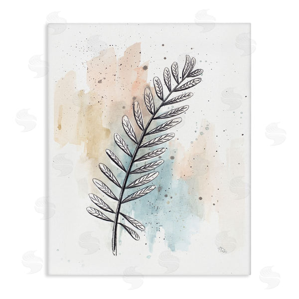 stupell industries Patricia Pinto | Foliage Plant Stem over Blue Beige Watercolor