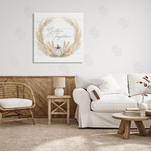Stupell Industries Patricia Pinto | Gather Together Family Sentiment Rustic Wheat Sprigs Wall Art