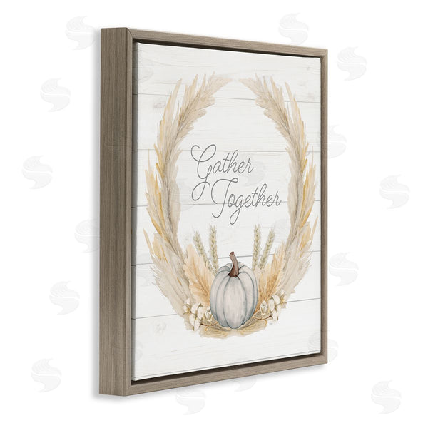 Stupell Industries Patricia Pinto | Gather Together Family Sentiment Rustic Wheat Sprigs Wall Art