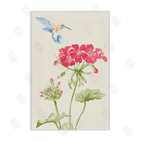 stupell industries Patricia Pinto | Geraniums and Hummingbird
