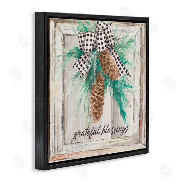 Stupell Industries Patricia Pinto | Grateful Blessing Winter Pinecone