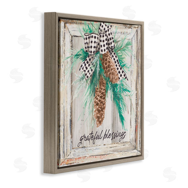 Stupell Industries Patricia Pinto | Grateful Blessing Winter Pinecone
