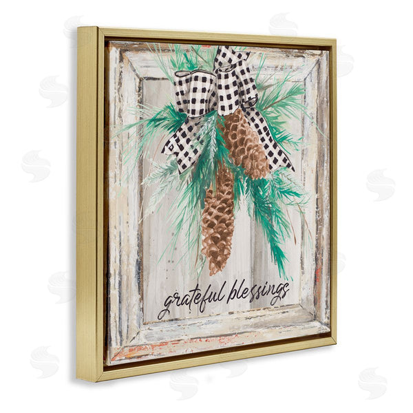 Stupell Industries Patricia Pinto | Grateful Blessing Winter Pinecone