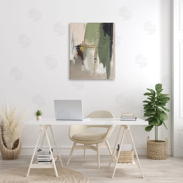 Stupell Industries Patricia Pinto | Green & Tan Brush Strokes Wall Art