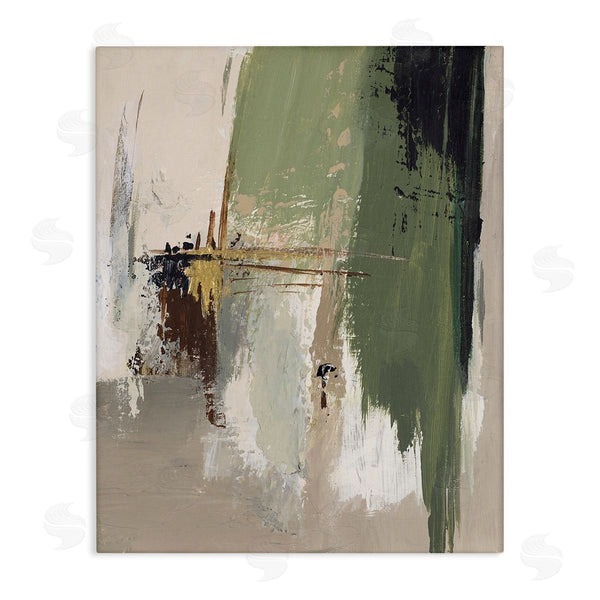 stupell industries Patricia Pinto | Green & Tan Brush Strokes Wall Art