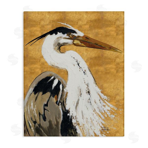 stupell industries Patricia Pinto | Heron on Gold Pattern Wall Art