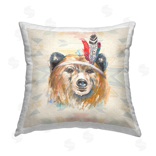 Stupell Industries Patricia Pinto | Indigenous Bear Patterned Printed Throw Pillow