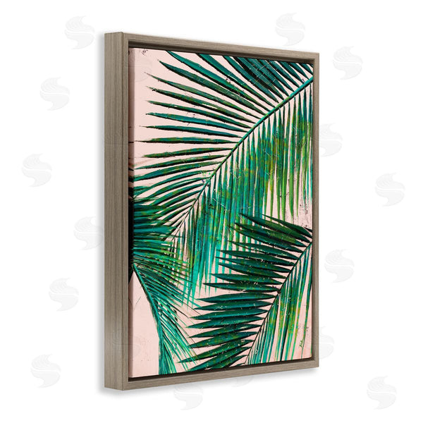 Stupell Industries Patricia Pinto | Layered Tropical Plant Fronds Over Pink Expressive Fronds Wall Art
