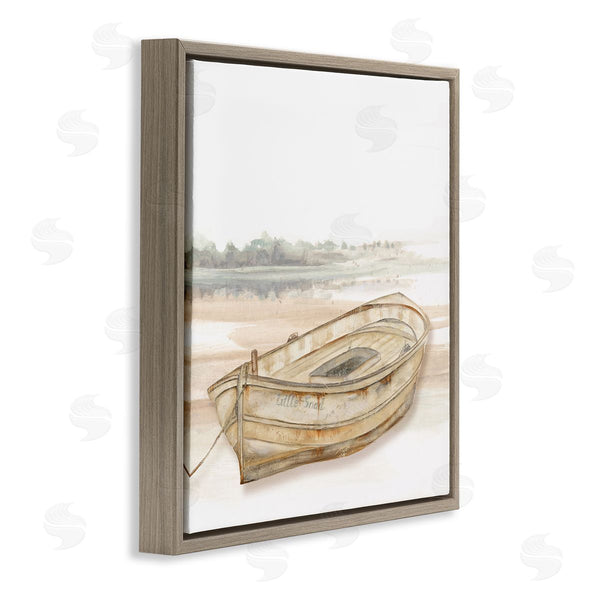 Stupell Industries Patricia Pinto | Little Snail Rowboat Resting Shallow Coastal Horizon Wall Art