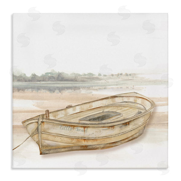 stupell industries Patricia Pinto | Little Snail Rowboat Resting Shallow Coastal Horizon Wall Art